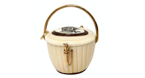 14k Gold Handmade Carved Nantucket Basket Shell Pendant 1970s