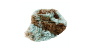 Prada Teal & Brown Dyed Sheep Fur Baseball Cap