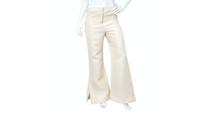 Celine High-Rise Cream Wide Leg Flare Trousers