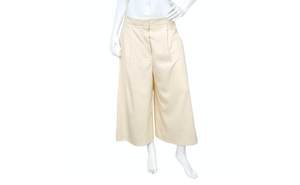 Stella McCartney Cream Wide-Leg Cropped Trousers
