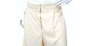 Stella McCartney Cream Wide-Leg Cropped Trousers