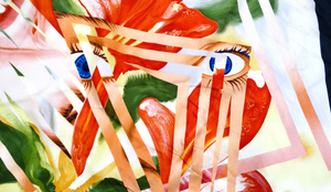 Louis Vuitton x James Rosenquist Abstract Pop Art Silk Print Scarf circa 1987