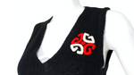 Gucci Black Embroidered Logo Knit Wool Blend Vest Top circa 1970s