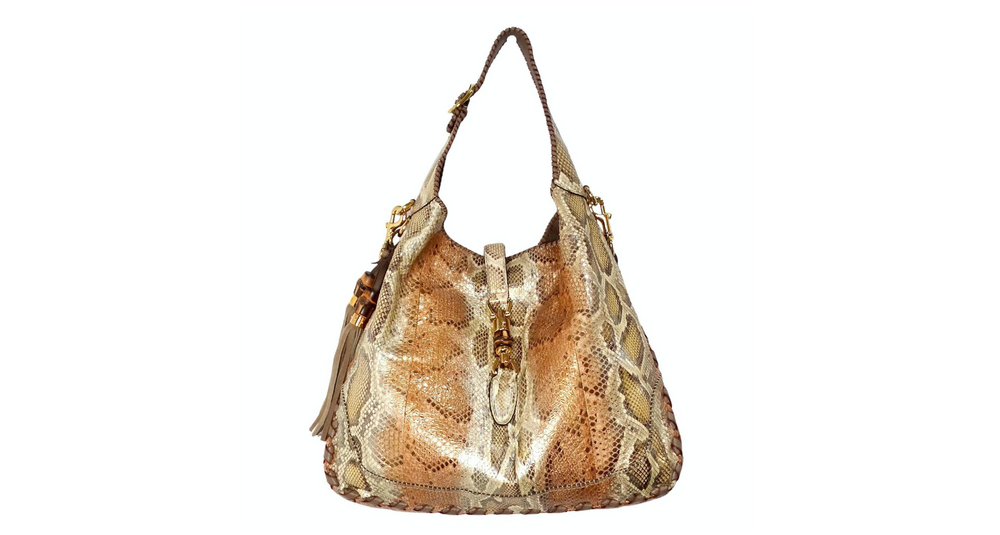 Tom Ford for Gucci Large Iridescent Python Jackie Hobo Bag circa 1990s