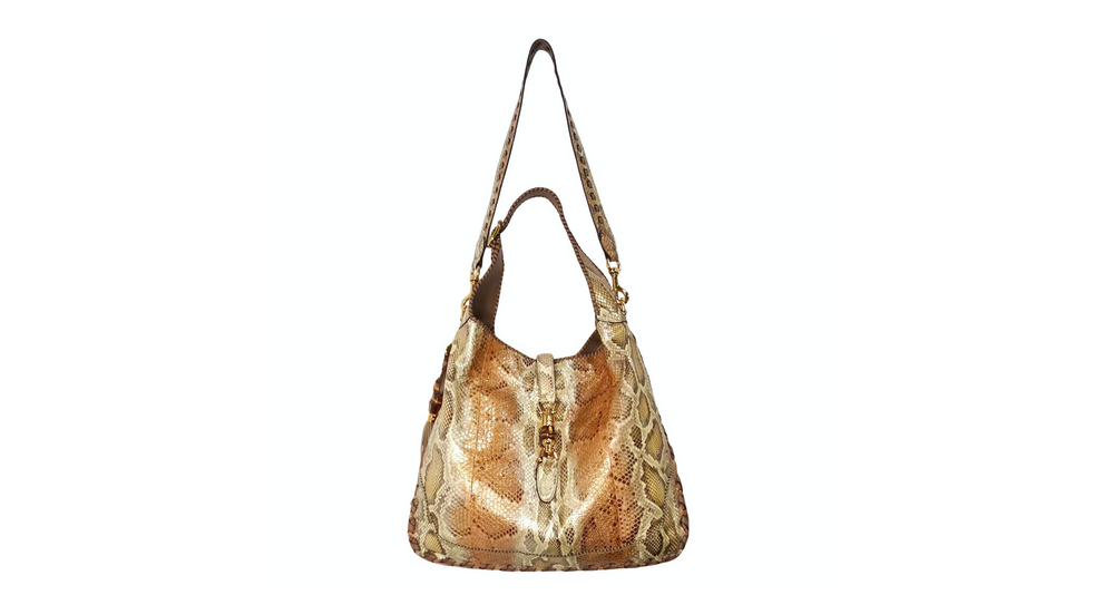 Tom Ford for Gucci Large Iridescent Python Jackie Hobo Bag circa 1990s