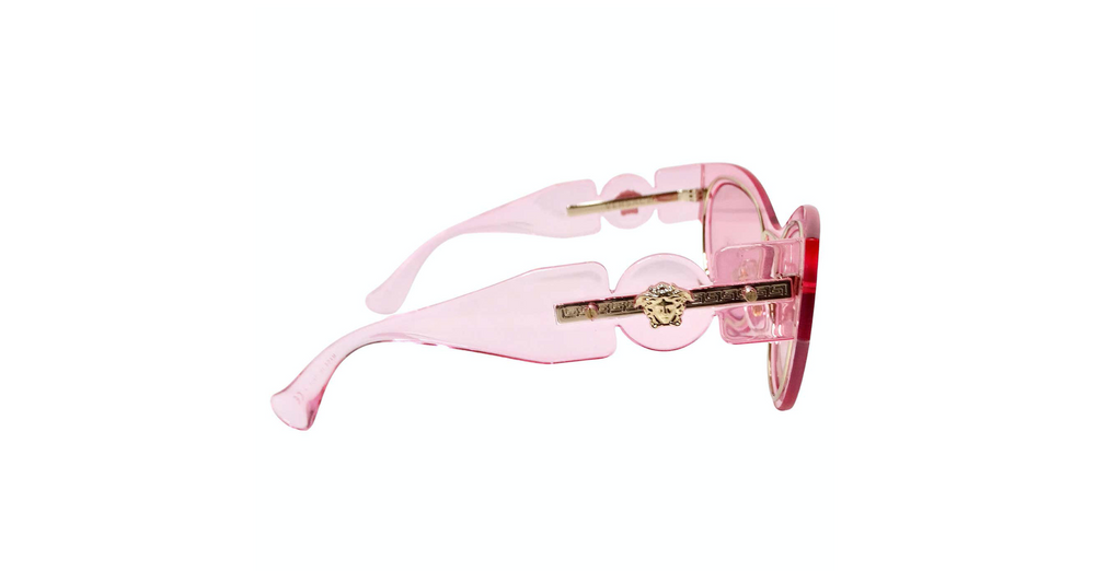 Versace Medusa Pink Transparent Butterfly Frame Sunglasses circa Y2K