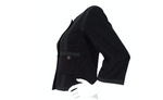 Chanel Black Tweed & Silk Lined Cropped Sleeve Jacket