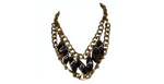 Ashley Pittman Beaded Gold-Tone Chain Link Statement Necklace