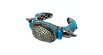 Matthew Campbell Laurenza Sterling Silver Enamel Peacock Cuff Bracelet