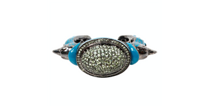 Matthew Campbell Laurenza Sterling Silver Enamel Peacock Cuff Bracelet
