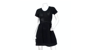 Chanel Black Perforated Cotton Mini Babydoll Dress