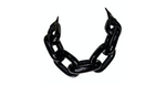 Ben-Amun Chunky Black Resin Chain Link & Leather Necklace