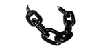 Ben-Amun Chunky Black Resin Chain Link & Leather Necklace