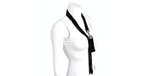Multi-Strand Black Crystal Beaded Tassel Drop Necklace circa 1980s