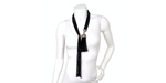 Multi-Strand Black Crystal Beaded Tassel Drop Necklace circa 1980s