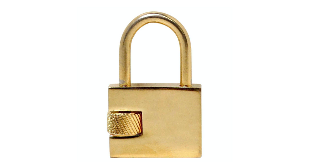 Christian Dior Gold-Tone Logo Engraved Padlock Charm Pendant
