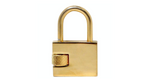 Christian Dior Gold-Tone Logo Engraved Padlock Charm Pendant