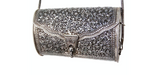 Pure Silver Floral Filigree Crossbody Clutch Bag circa vintage