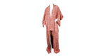 Handmade Japanse Red Floral Print Silk Kimono circa 1950s