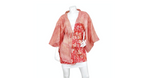 Handmade Japanese Pink Shibori Silk Print Haori Kimono Jacket