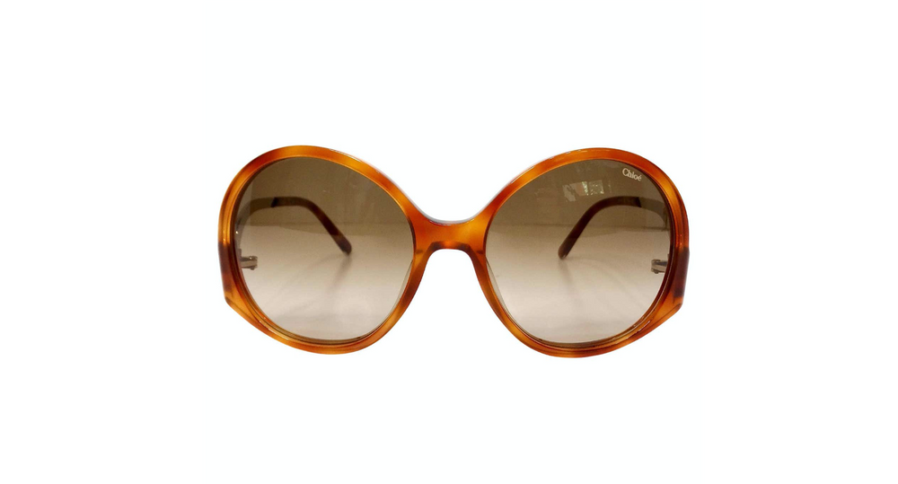 Chloe Blonde Tortoise Round Oversized Sunglasses