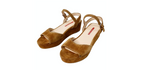 Prada Brown Suede Platform Wedge Sandals
