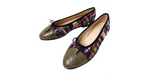 Chanel Tweed Lizard Interlocking CC Cap Toe Ballet Flats