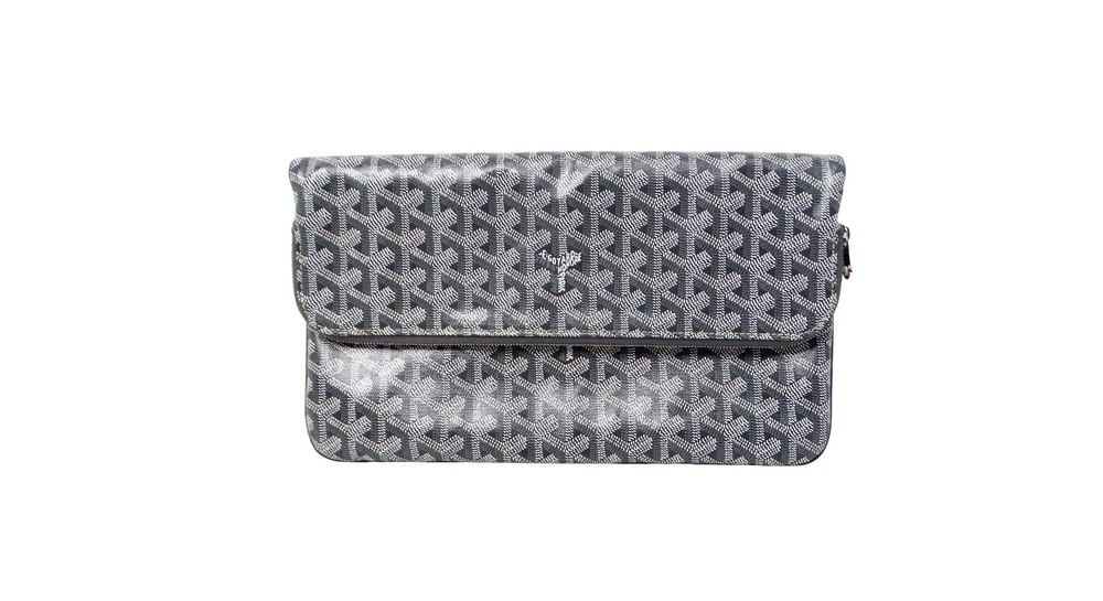 Goyard Grey Goyardine Sainte Marie Foldable Clutch Bag