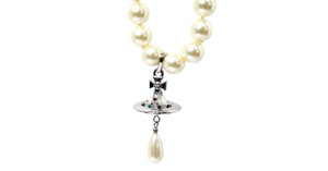 Vivienne Westwood Three-Row Costume Pearl Drop Orb Pendant Necklace