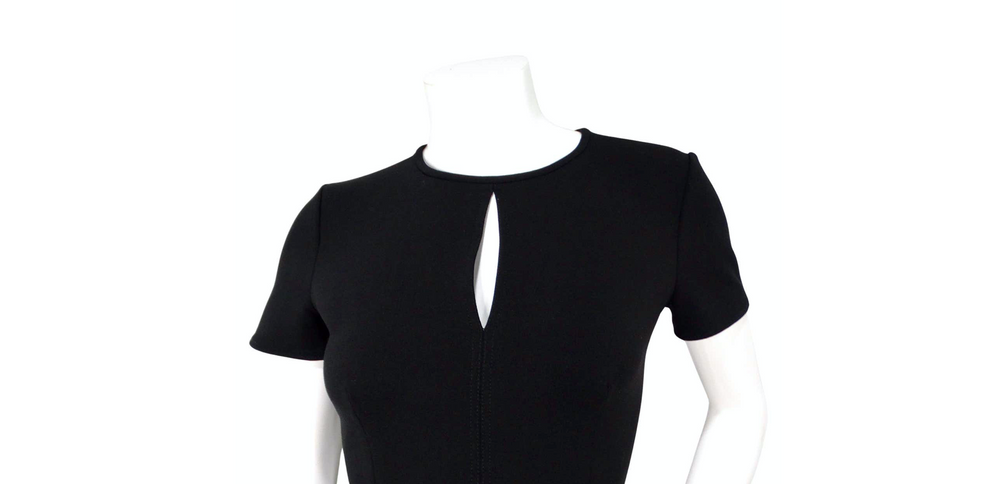 Oscar De La Renta Black Keyhole Sheath Dress