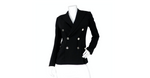 Ralph Lauren Purple Label Black Wool Blend Double-Breasted Blazer