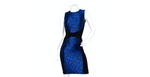 Michael Kors Blue & Black Camouflage Print Midi Dress
