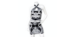 Versace Black & Grey Baroque Print Halter Dress
