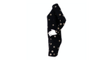 Italian Black Wool Long-Sleeve Dress With Silver-Tone Medallion Buttons