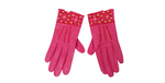 Christian Lacroix Pink & Red Embroidered Leather Studded Gloves circa 1990s
