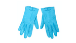 Chanel Sky Blue Leather Interlocking CC Logo Gloves circa 1990s