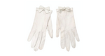 Chanel White Leather Bow Detailed Gloves circa 1990s