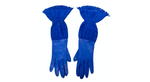 Hermes Electric Blue Leather & Suede Fringe Gloves circa 1990s