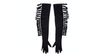 Isabel Canovas Black Silk Long Tassel Gloves circa 1990s