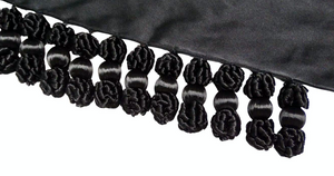 Isabel Canovas Black Silk Long Tassel Gloves circa 1990s