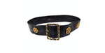 Chanel Black Lambskin Victoire De Castellane Gold-Tone Waist Belt circa 1980s