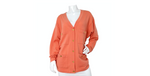 Chanel Coral Cashmere Cardigan With Gold-Tone CC Buttons circa 1980s