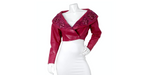 Jean Claude Jitrois Fuchsia Floral Leather Cropped Jacket circa 1990s Numbered