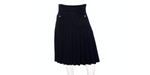 Chanel Black Pleated Midi Skirt With Slit circa 1980s
