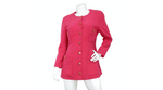Chanel Pink Tweed Jacket With Gold-Tone Interlocking CC Buttons circa 1980s