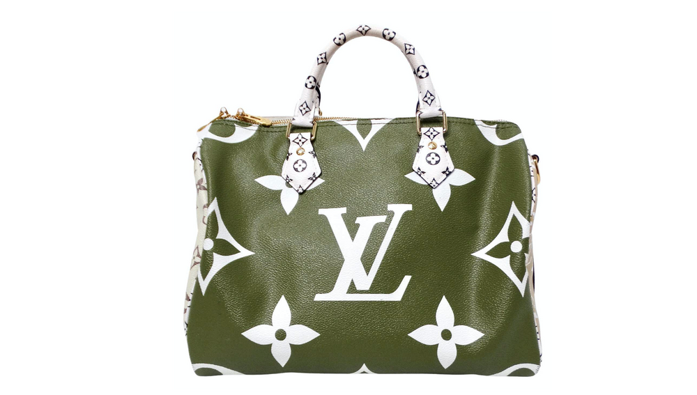 Louis Vuitton Monogram Green & White Bondouliere Speedy Tote Bag