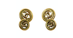Chanel Gold Plated Interlocking CC Logo Cuff Links circa 1980s