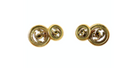Chanel Gold Plated Interlocking CC Logo Cuff Links circa 1980s
