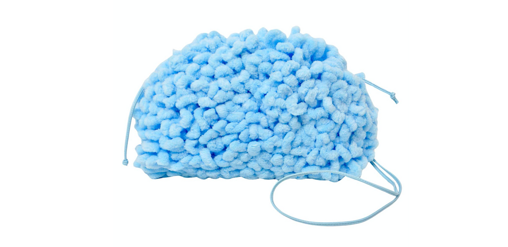 Balenciaga Veneta Chenille Mini Wave Sky Blue Pouch Clutch