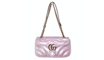 Gucci Pink Iridescent Nappa Chevron Matelasse GG Shoulder Bag